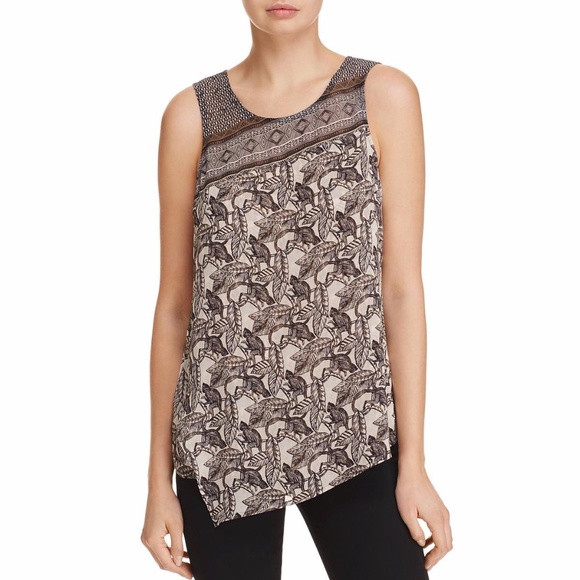 NIC+ZOE Tops - NIC + ZOE Mirrored Monkeys Chiffon Printed Blouse